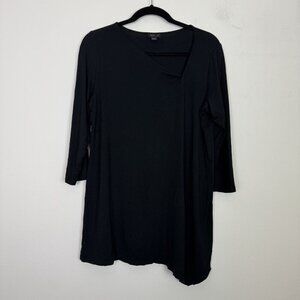 J. Jill Wearever Collection V-neck Black Long Sleeve Tunic Top Size Small